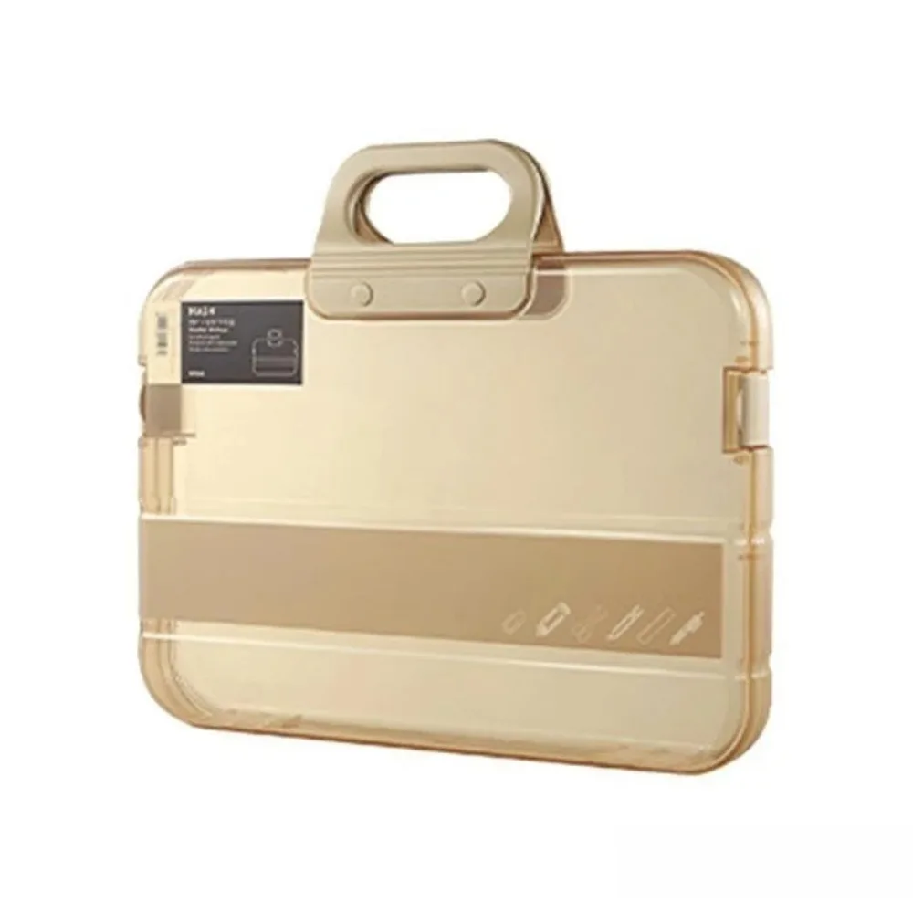 

Portable Documents Case with Handle Plastic A4 File Folder Clear View Large Capacity Handheld File Bag Back To School