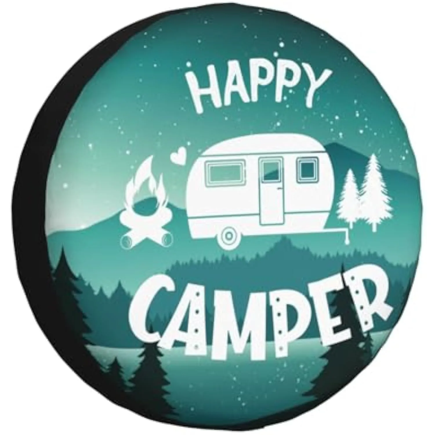 

Чехол для прицепа-дафтыра Happy Camper RV, защита запасного колеса Night Sky, всепогодный чехол для колес внедорожников и грузовиков