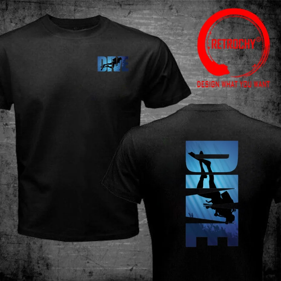Funny Design Scuba Dive Diving Diver  Shirt Men Fashion Trendy Casual Clothing Stylish Tops Tee Shirt Leisure Tshirt Men's
