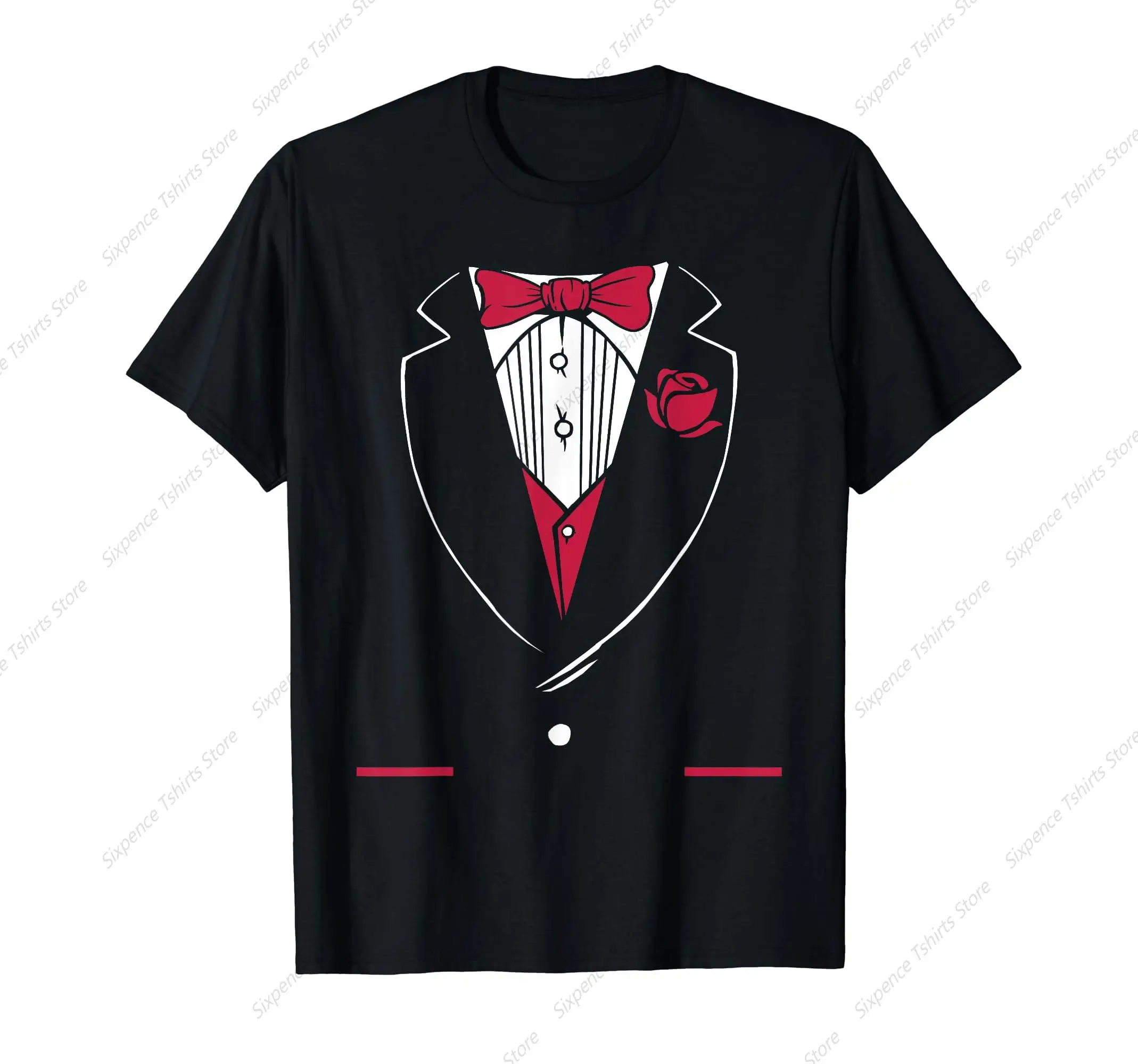 Funny Tuxedo Bow Tie Funny Costume Novelty Men Women T-Shirt