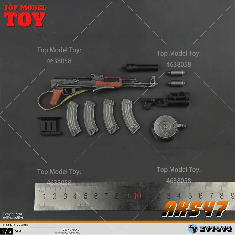 ZYTOYS ZY2008 1/6 Scale Gun Rifle Model Toy AKS47 Military Army Weapon Accessories Fit 12'' Male Soldier Action Figure Body