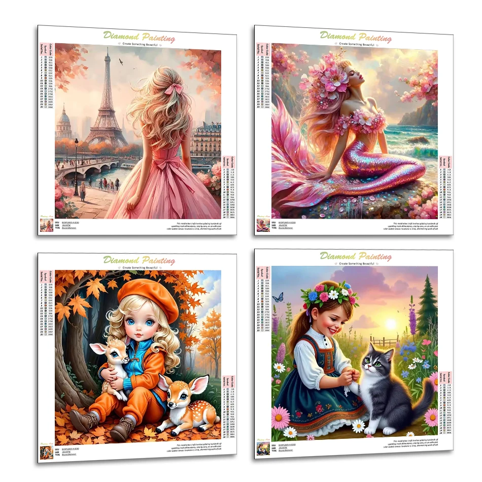 

RUOPOTY Stitch Diamond Painting Diamond Art Paintings Cute and beautiful girl Diy Crafts Crystal Diamond Art Accessories Diy Kit