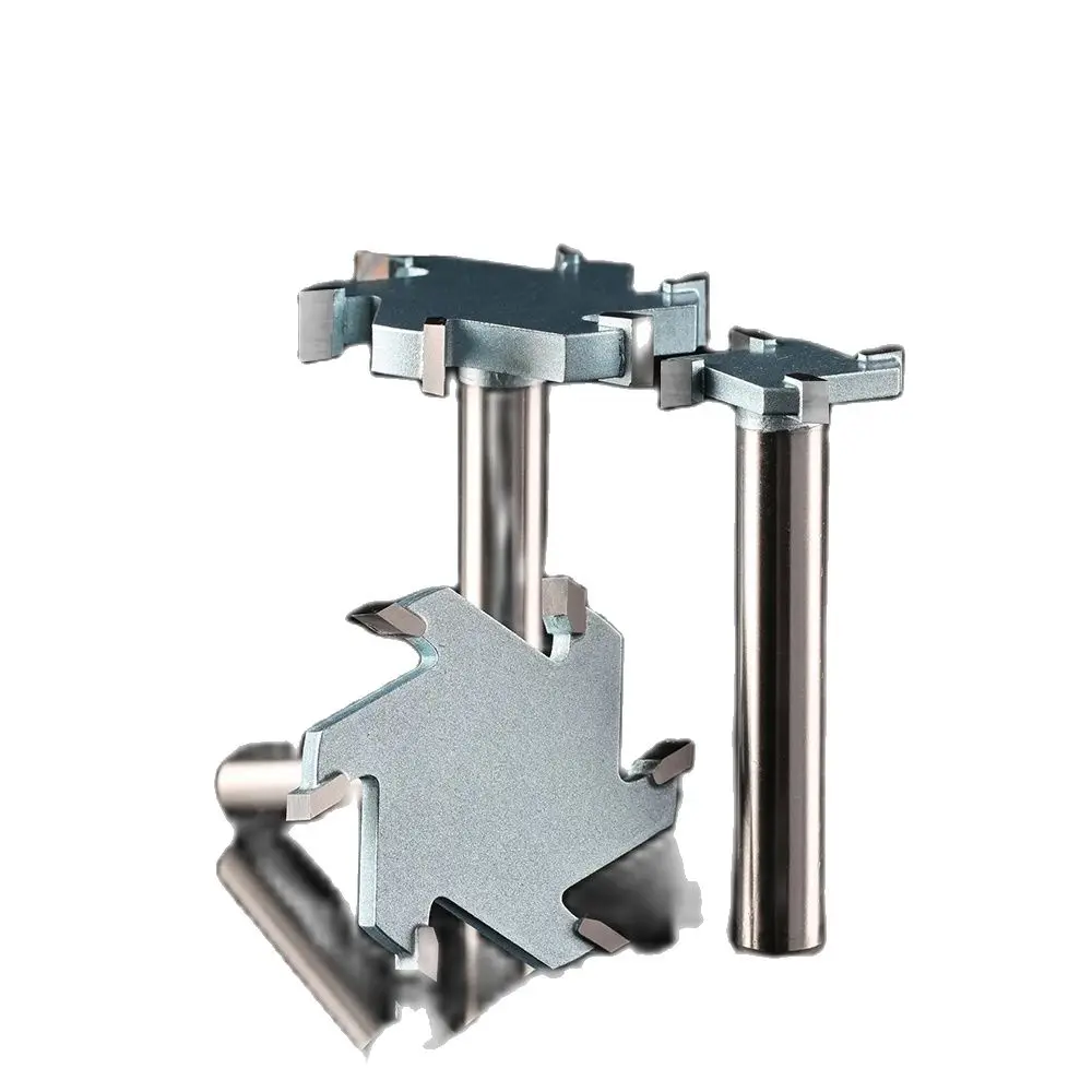 Weitol 1pcs 1/2 inch 6T woodworking router bit tungsten carbide lengthen T type cutter wood carving tools milling cutter