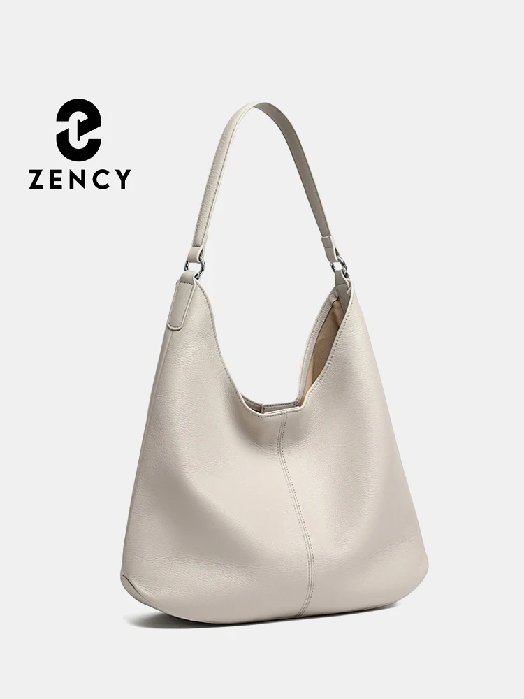 

Zency Minimal Genuine Leather Women's Handbag Hobo Bag Large Capacity Fashion Shoulder Bolsa for Ladies Winter Big Shopper Bag