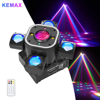 Lyre LED 80W Disco Party Light 4-Arm DJ Mobile Head Remote DMX Rotating Nightclub Stage Effect Light For Evening Karaoke Wedding