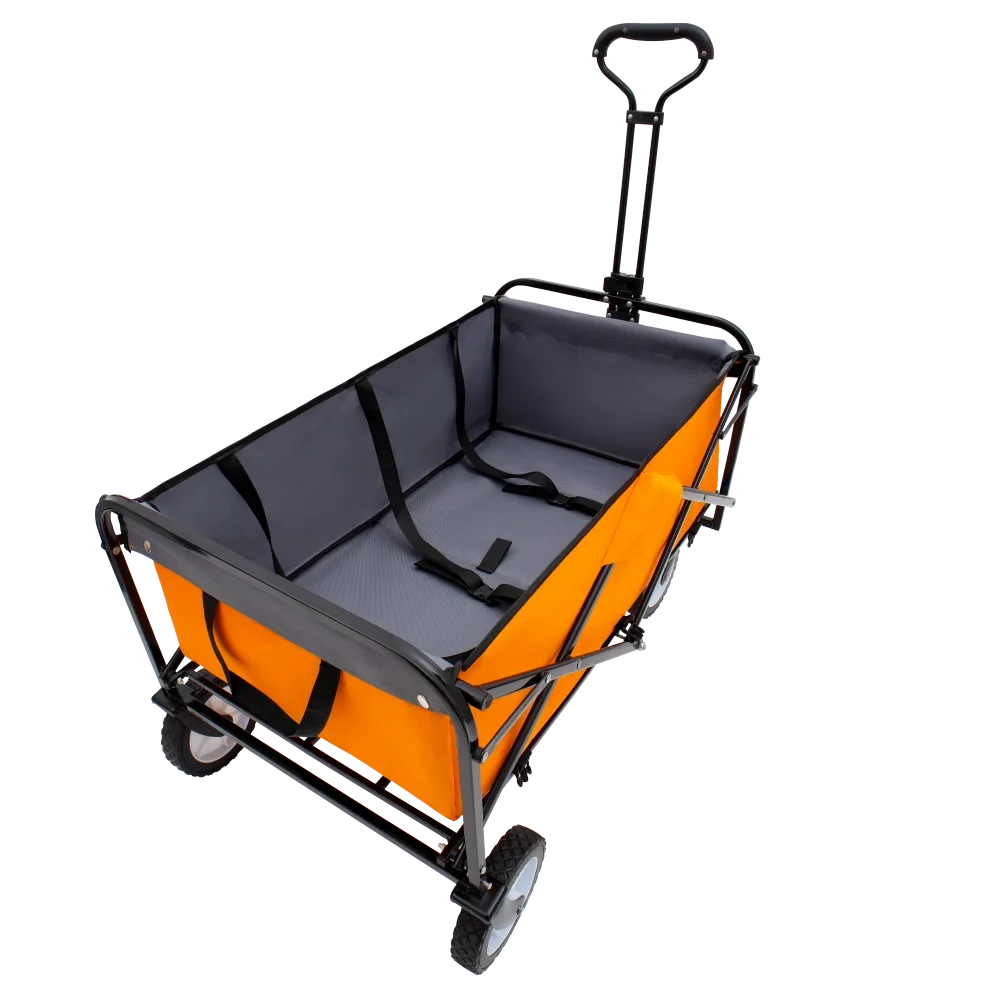 Collapsible Foldable Wagon Cart with strapping system Beach Wagon Utility Cart Utility Wagon Grocery Cart for for Camping