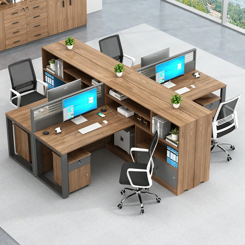 Financial desk staff desk and chair combination: company minimalist staff desk