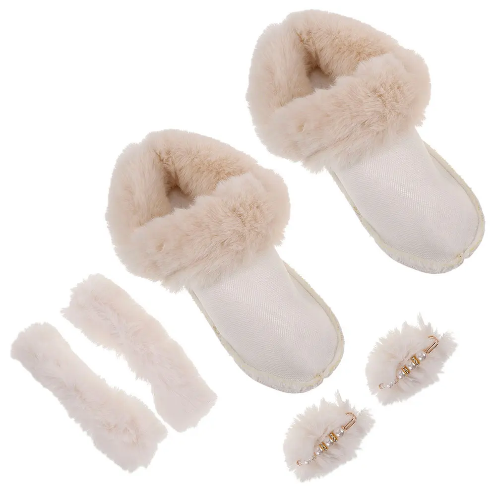 

Warm Fleece Cotton Cover Thick Removable Stockings-Baibaibai-42-43) Accessories Shoe White