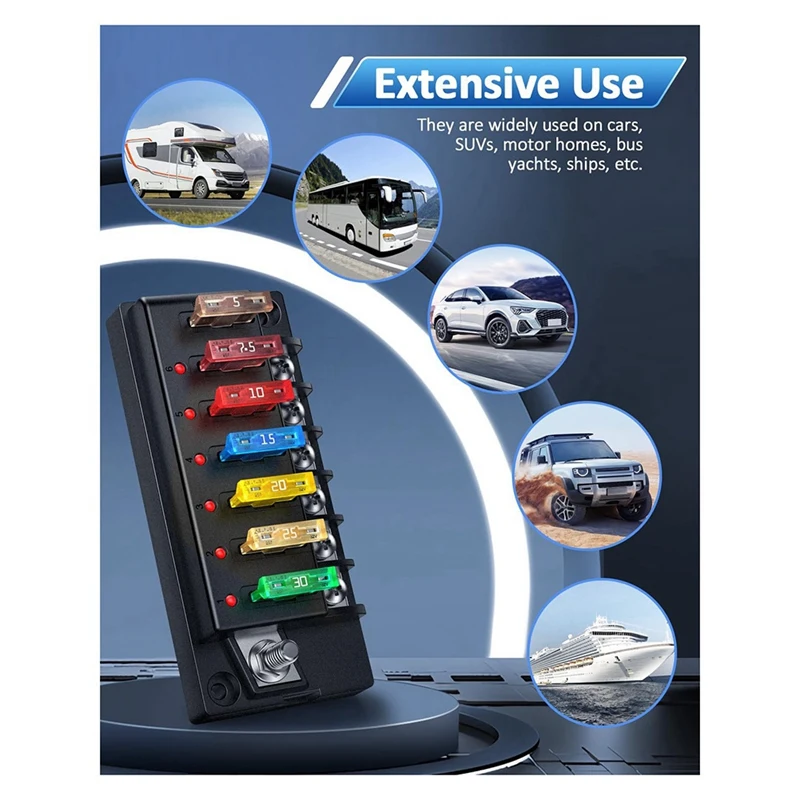 12V ฟิวส์บล็อก ATO ใบมีดฟิวส์พร้อมฝาครอบแผงฟิวส์รีเลย์กล่องชุดรถฟิวส์กล่อง