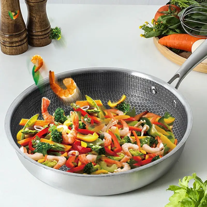 Non Stick Frying Pans Hybrid 26CM Frying Pans Nonstick PFOA Free Cookware Stainless Steel Skillets