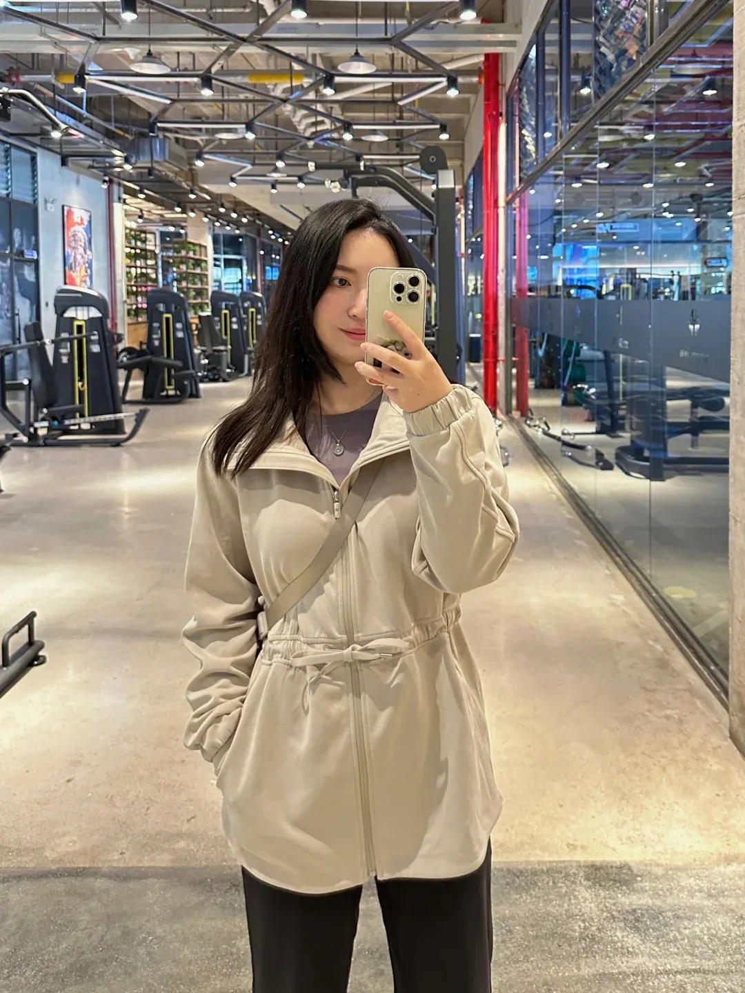 LULU FLORA Windbreaker Jacket, Autumn Casual Yoga Jacket, Collar Design, Slim and Elongated, Hip Covering, Slim Fit Sportswear