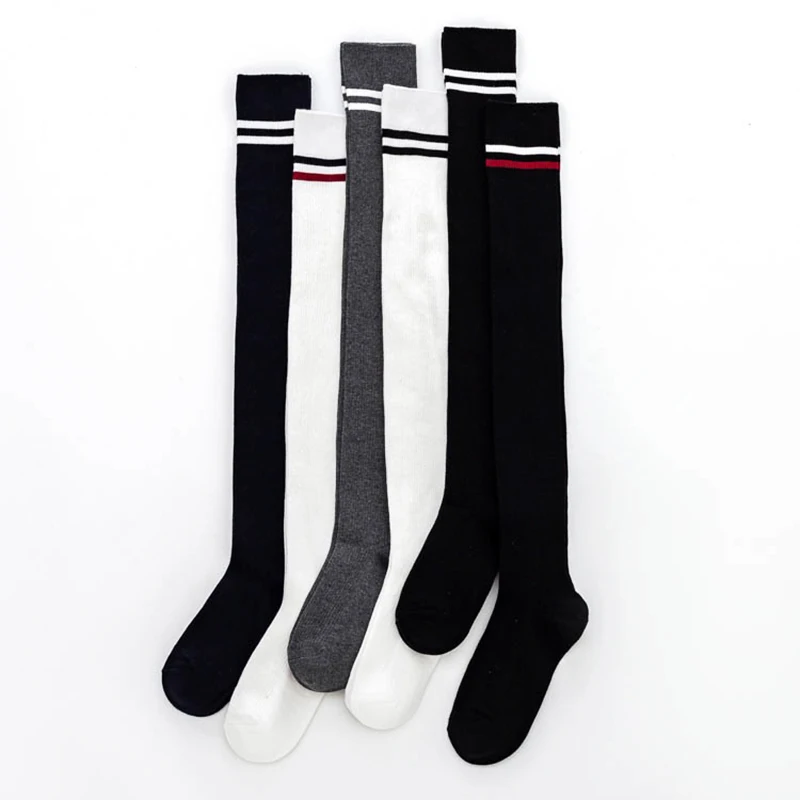 Solid Color High Socks Autumn and Winter Over-The-Knee Socks Ladies Cotton JK Socks Thigh-High for Women Cosplay Calf Socks