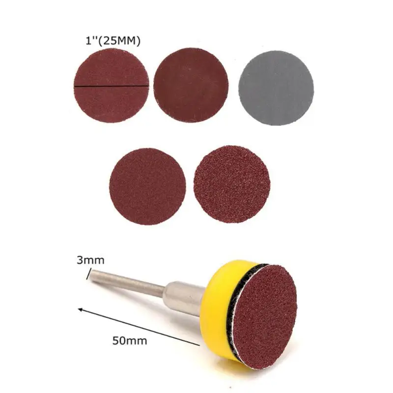 Inch 25mm Schuurschijven Pad 100-3000 Grit Schurende Polijstpad Kit Voor Dremel Rotary Tool Schuurpapier