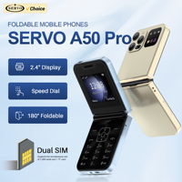 SERVO A50 Pro Flip Mobile Phone 2G GSM Call Recording Speed Dial Torch FM Radio 2.4\