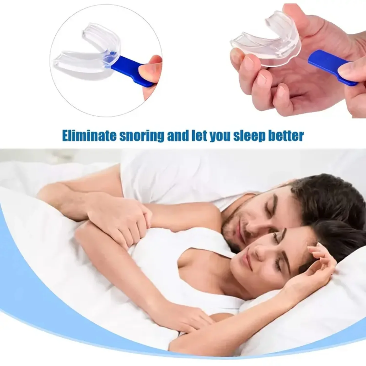 1pc Silicone Mouth Guard for Teeth Grinding, Snoring and Sleep Apnea - Anti-Bruxism Solution