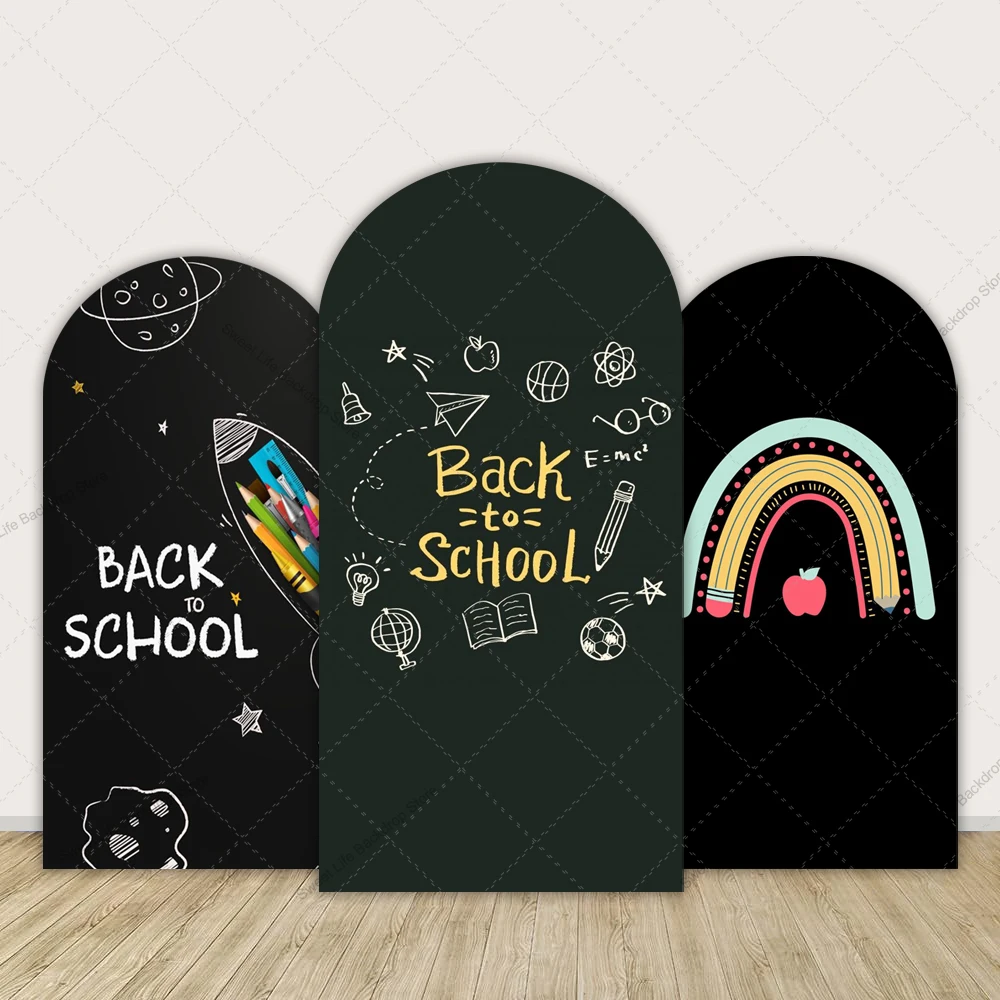 

Children Baby Back To School Arch Backdrop Cover Blackboard Pencil Photography Ach Background