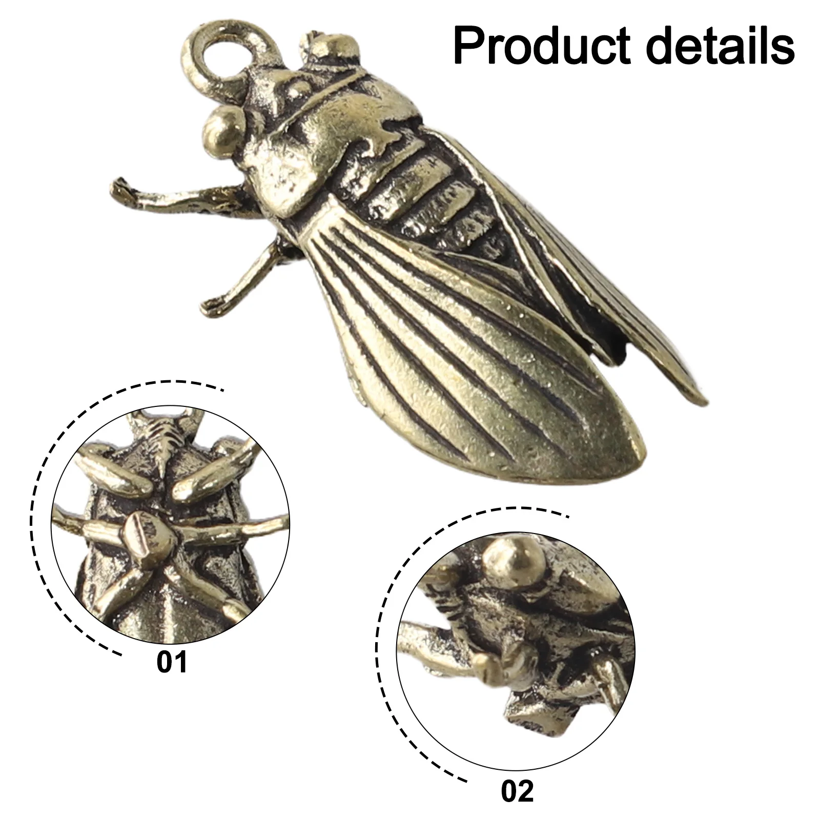 for artisan Made Pure Brass Cicada Statue for Interior Decor Wall Shelf or Desk Display with Rounded Elegant Design