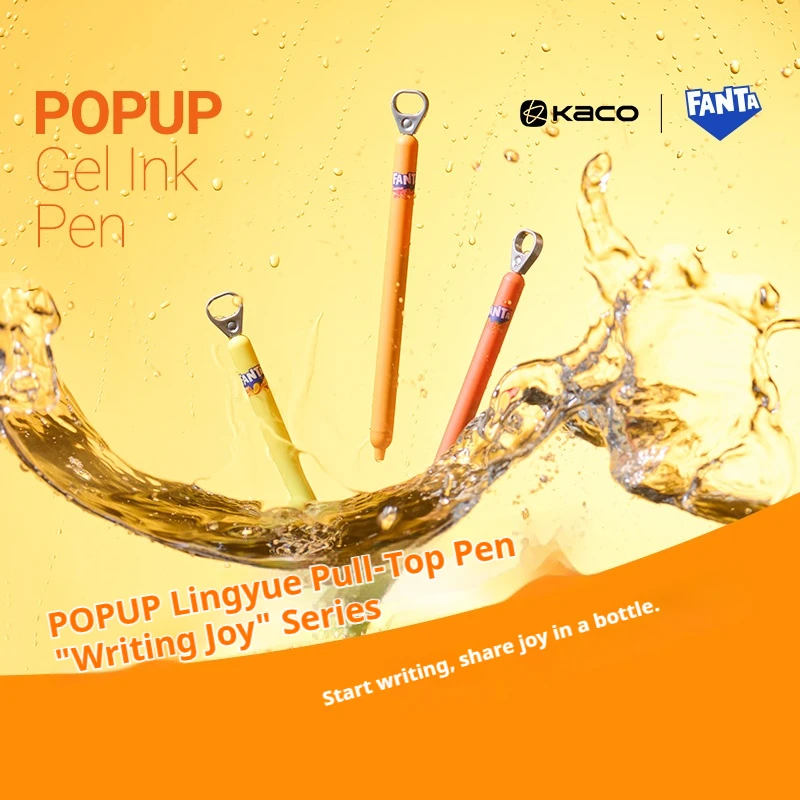 

Сплывающая гелевая ручка KACO Fanta Sprint, креативная черная ручка 0,5 мм, максимальная быстросохнущая ручка для экзамена и учебы для гладкого письма без стресса, подарочная коробка