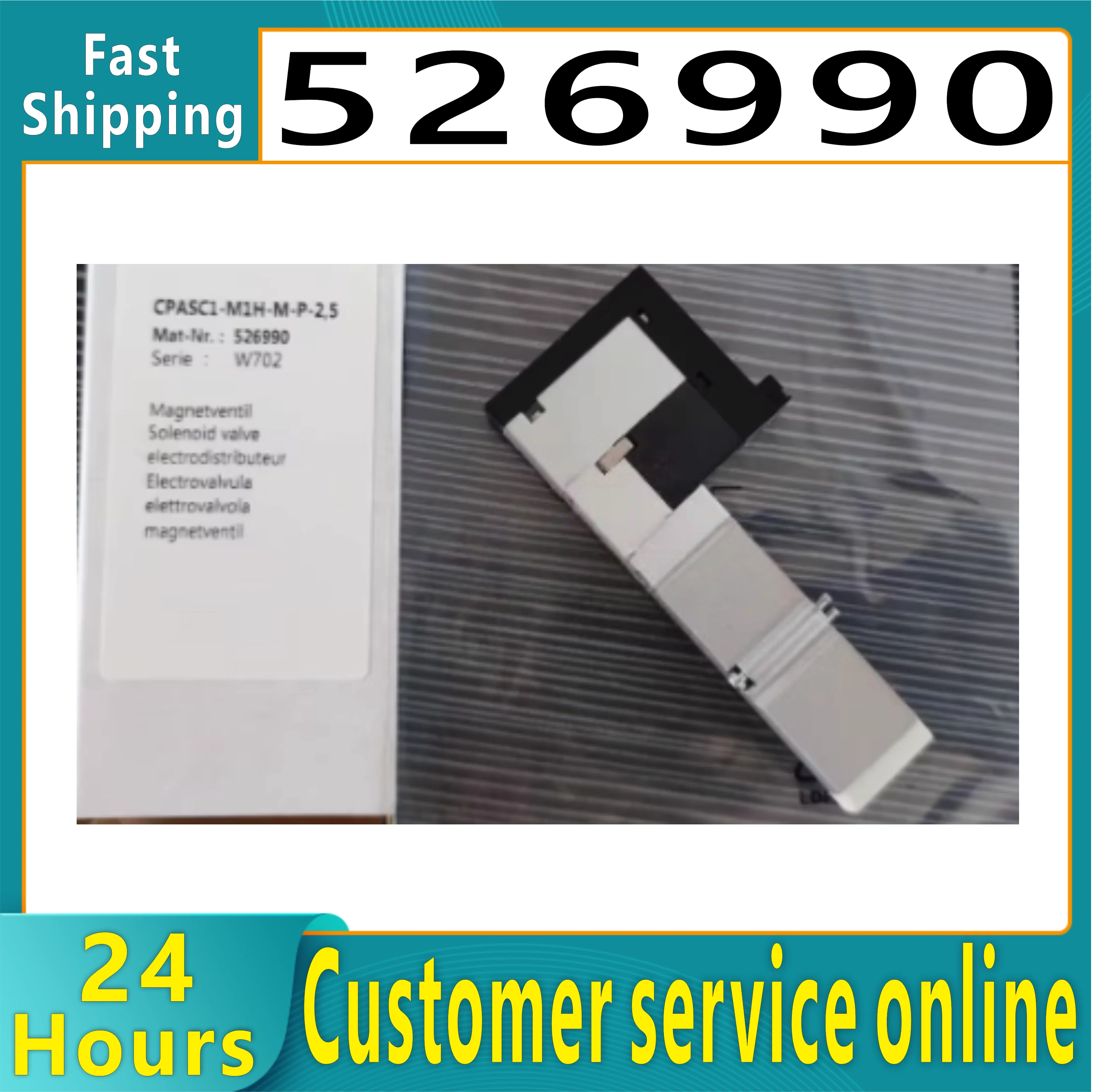 

Brand new original solenoid valve CPASC1-M1H-M-P-2.5526990