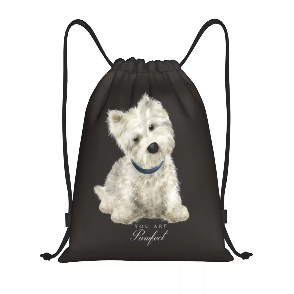 

Милый West Highland White Terrier Dog рюкзаки с застежкой-шнурком легкий щенок Westie спортивный рюкзак мешки для тренировок