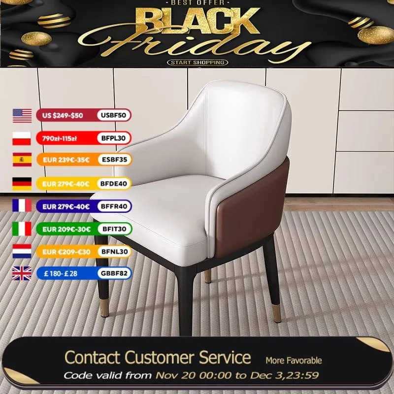 

Backrest Italian Dining Chairs Luxury Armrest Conference Couch Dining Chair Arm Office Counter Sillas Para Comedor Furniture