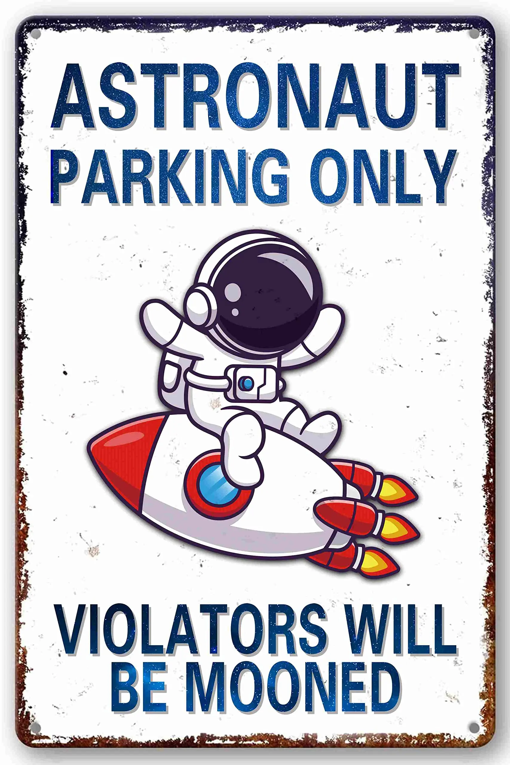 Bestylez Kids Space Gifts Astronaut Decor Outer Space Decor For Boy's Room, Bedroom, Nursery, Bathroom - Astronaut Parking O