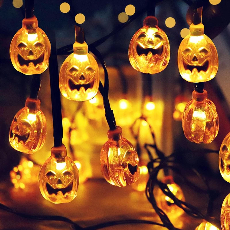 1.5M 10LED Halloween LED Light String Pumpkin Spider Bat Lamp Horror Ghost Festival Home Garden Halloween Party Decoration