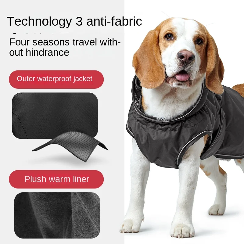 【 Plush windbreaker 】 Dog clothes for large, medium and small dogs, warm and thick cotton clothes for winter