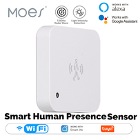 MOES Tuya WiFi/ZigBee Smart Human Presence Sensor Motion Motionless Detection Light Luminance Sensor Wired, App Notification