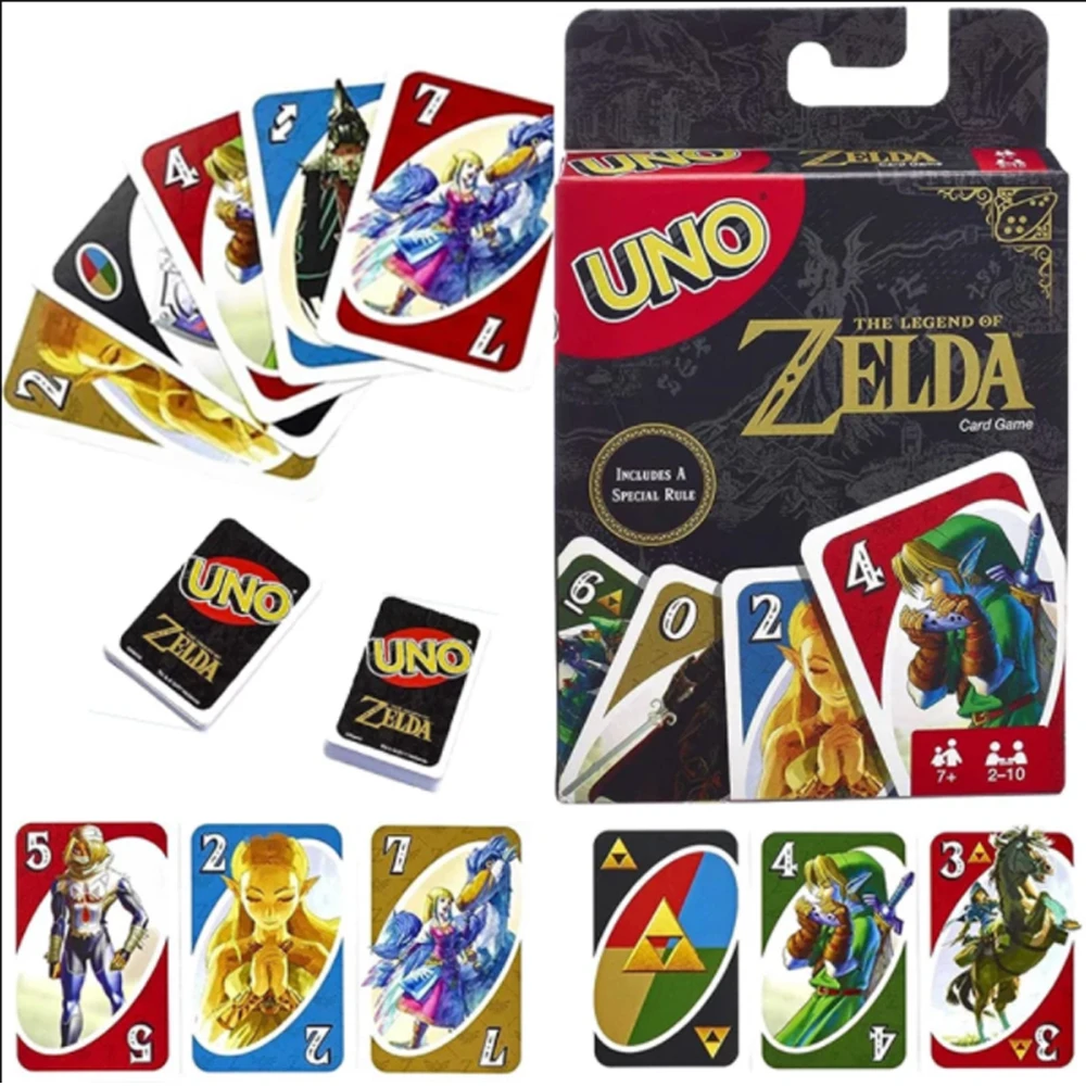 Anime UNO NARUTO Card  And UNO Zelda Card Game  Family Funny Entertainment Board Game Poker Cards Game Gift Box