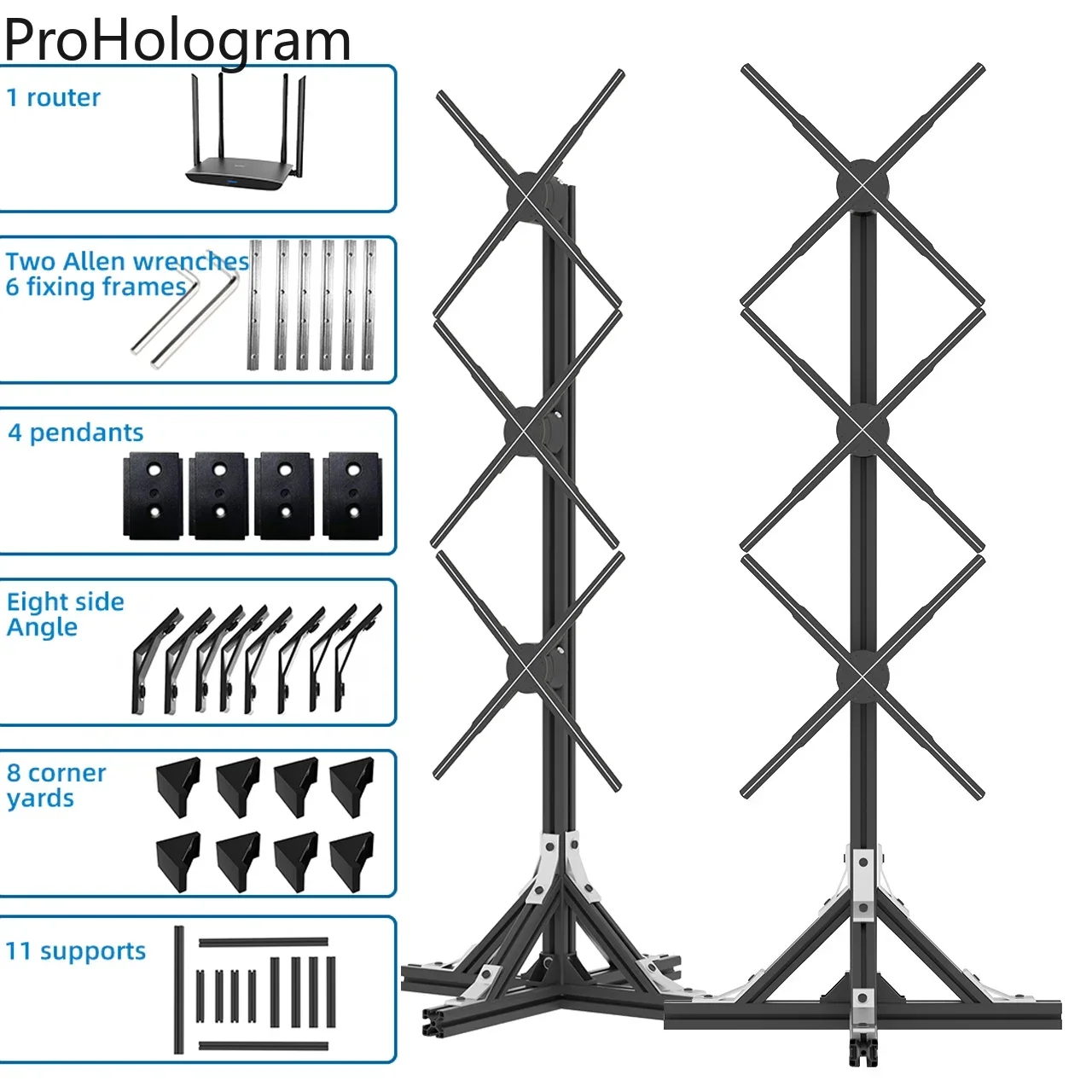 1X3 50cm 3D Hologram Projector Fan For Human Size Advertising Display Fan Wifi 3D Hologram LED Fan Display Support Photo Video