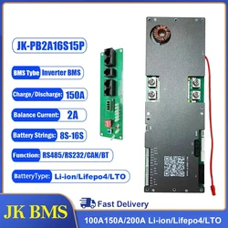 JK Smart BMS 100A 150A 200A 24V 48V 8S 16S Household Energy BMS to Inverter 1A 2A Active Balance 10S 11S 12S 13S 14S 15S LiFePo4