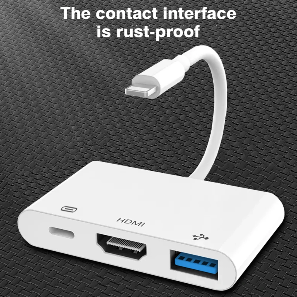 Byscoon Lightning to HDMI Adapter for iPhone iPad to TV Dual USB OTG Adapter iPhone Adapter for Live-Streaming With Charging