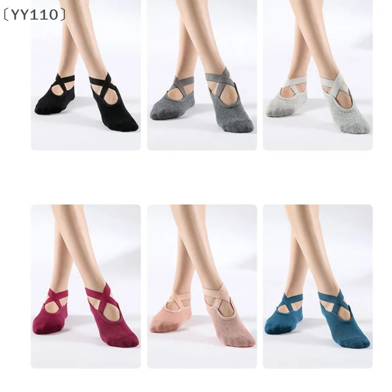 

〔YY110〕Yoga Socks For Women Anti-Slippery Bandage Breathable Pilates Ballet Dance Socks Half Toes Socks 1 Pcs