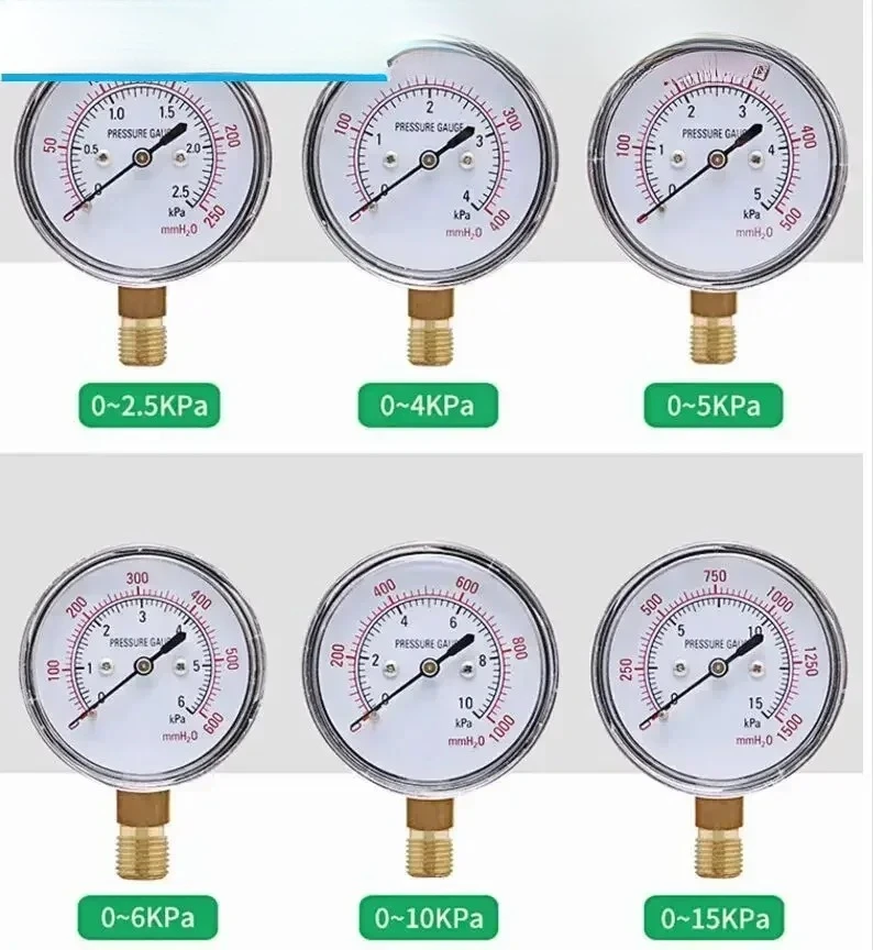 

YE-60 diaphragm pressure gauge water meter column surface micro pressure gauge 5KPA 10KPA 15KPa 20KPa 25KPa 30KPa gas meter