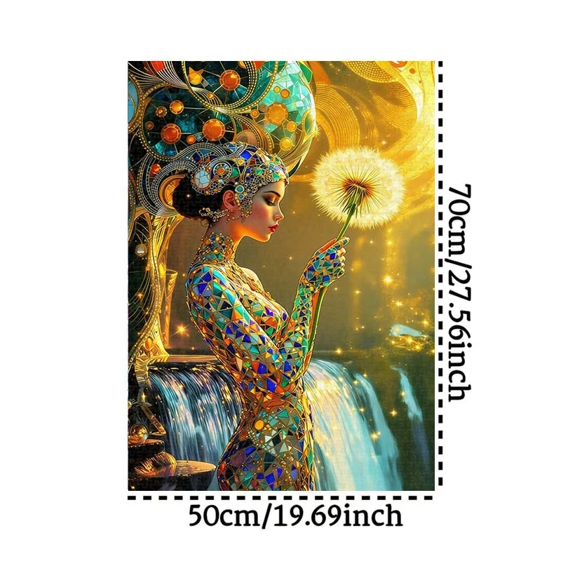 Rompecabezas de mujer mosaico de 1000 piezas, rompecabezas portátil DIY adecuado para adultos, imagen desafiante con piezas, actividad para aliviar el estrés