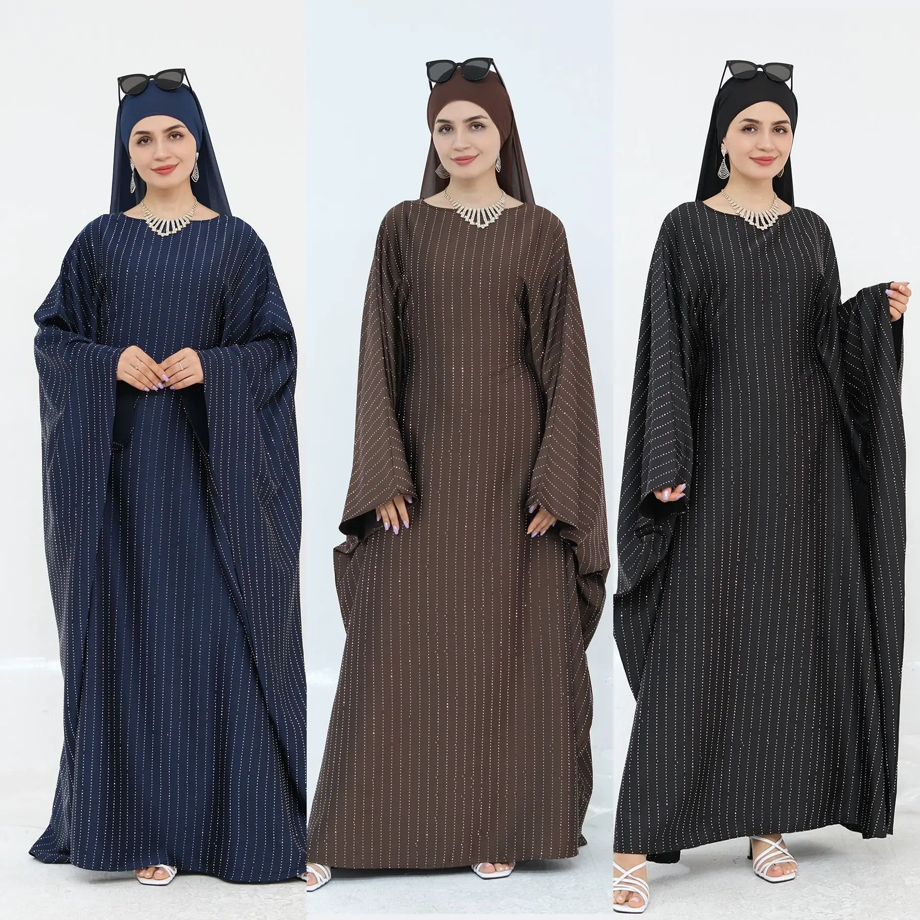 

Eid Muslim Abaya for Women Party Dresses Morocco Kaftan Ramadan Dubai Abayas Islam Vestidos Diamonds Long Robe Modest Jalabiya