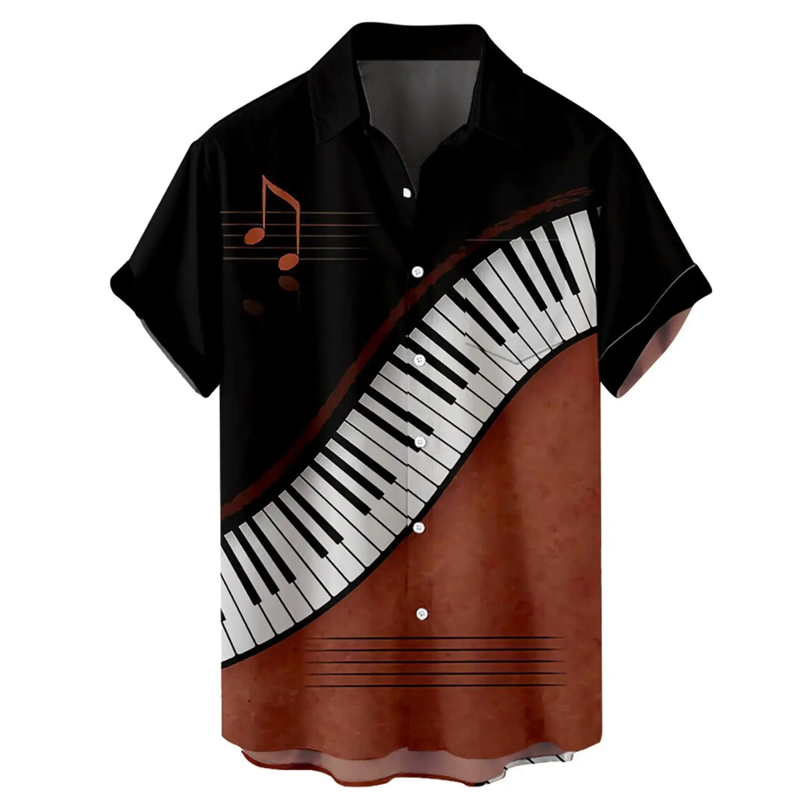 Summer fashion shirts geometric print Hawaiian shirts summer beach casual shirts men's short-sleeved tops comfortable Chinese st