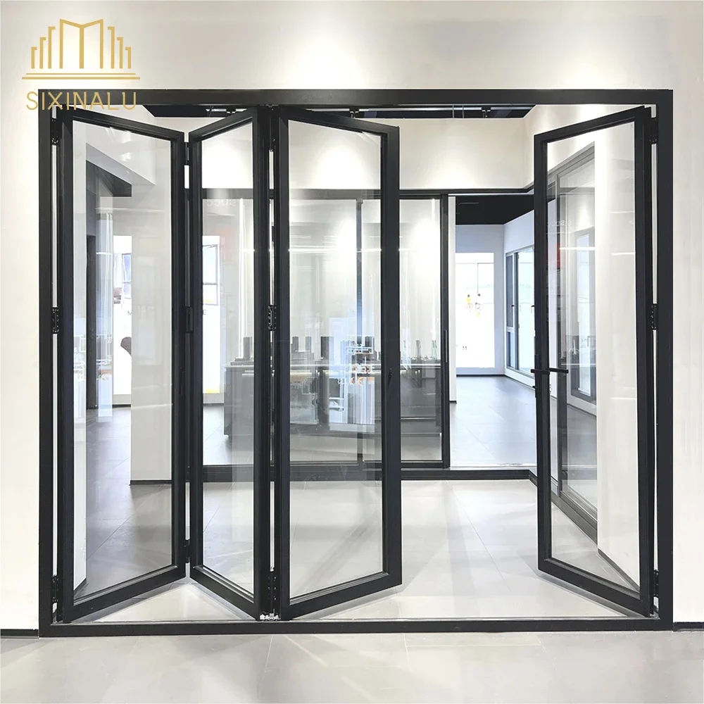 

Sixinalu 1.8mm Thermal Break Aluminum Profile Alloy Frame Accordion Door Custom-made Double-glazed Tempered Glass Folding Door