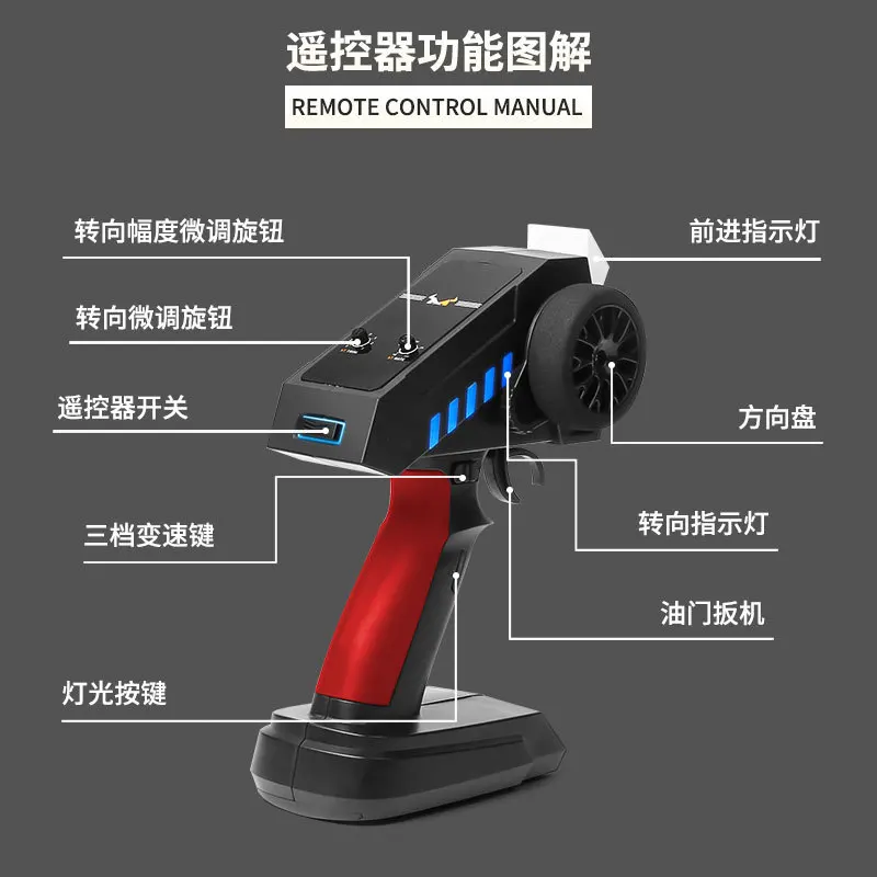 Modelo Mangniu/MN999 coche de escalada con tracción en las cuatro ruedas Guardian, modelo mejorado de alta velocidad baja, coche de juguete con control remoto