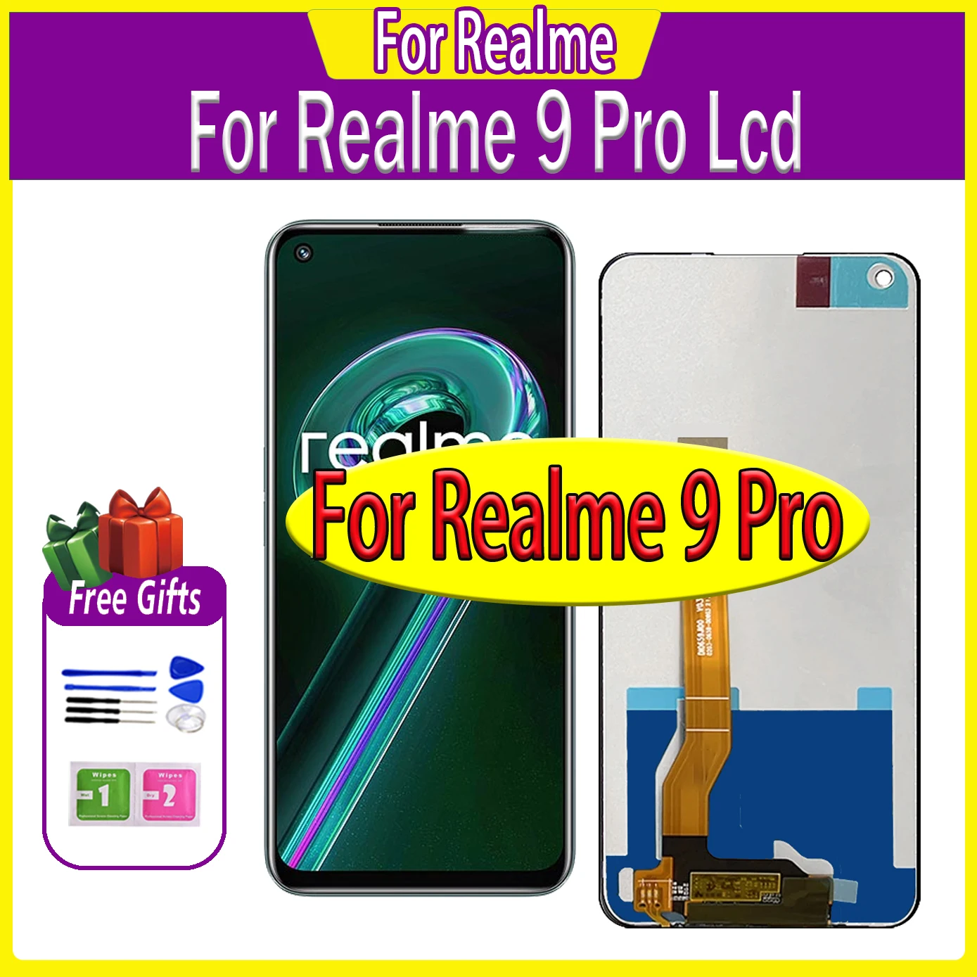 

6.6" LCD For Oppo Realme 9 Pro LCD Display For Realme9Pro LCD Touch Screen Replacement RMX3471 RMX3472 Digitizer Assembly