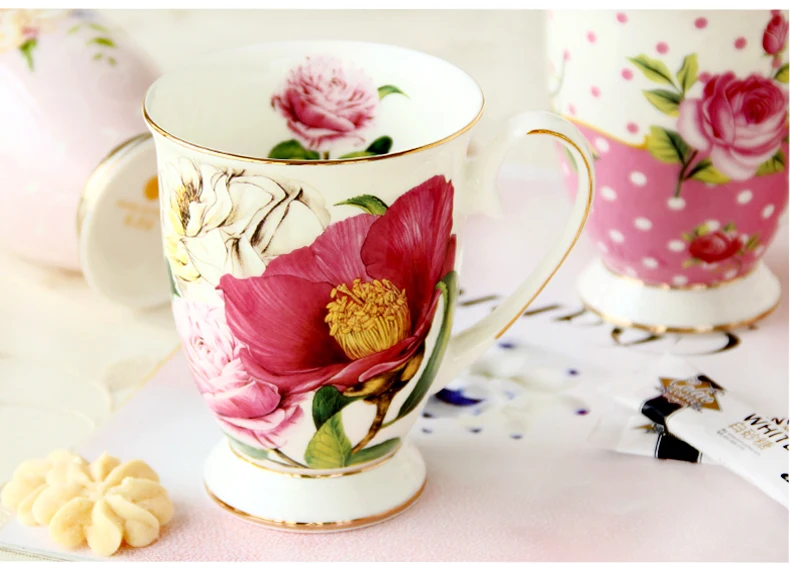 300ML, Bone China Cafeteira Coffee Cup, Porcelain Taza Ceramic Cup, Elegant Coffe Mug Wedding Present, Espresso Cup Royal