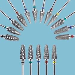 Brocas de cerámica de tungsteno para uñas, taladros de manicura para máquina eléctrica, fresa, rebaba, pedicura, herramientas para quitar esmalte de Gel, 1 ud.