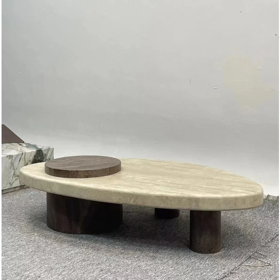 Italian Minimalism Natural Cave Stone Material Tea Table Creative Design Art Coffee Table Irregular Shape Living Room Low Table