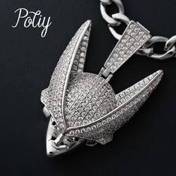 Potiy Super Sayin Samurai Rock Punk Copper Cubic Zirconia Pendant Necklace for Men Women