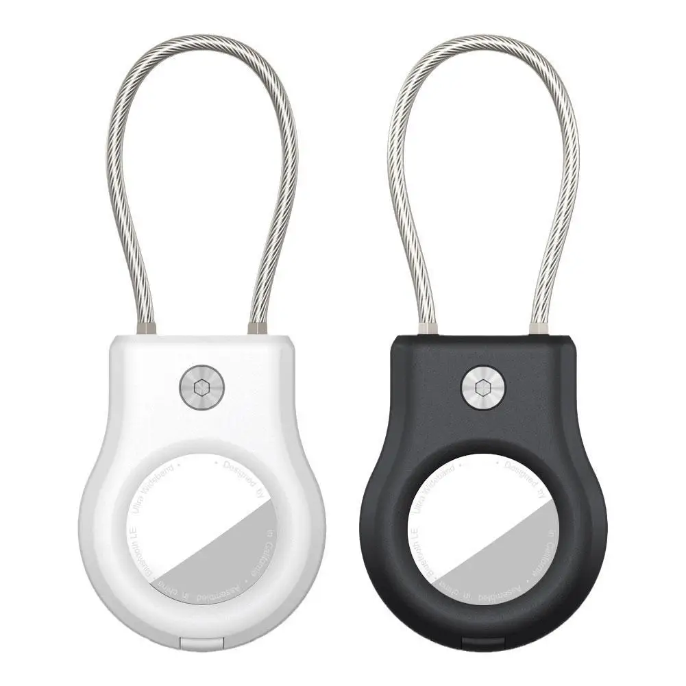 Compatible With Apple Secure Holder With Wire Cable Air Tag Lock Case Keychain Key Key Chain Luggage Tag For Keys