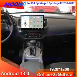 기아 스포티지 R 2010-2017 자동 라디오 멀티미디어 비디오 플레이어, GPS 네비게이션, 안드로이드 13 카플레이, 13.1 인치