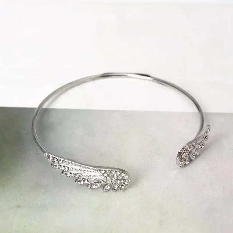 Angel Wings Silver Color Open Bracelet For Women Trendy Accessories Simple Adjustable Bangle Party Jewerly Gift