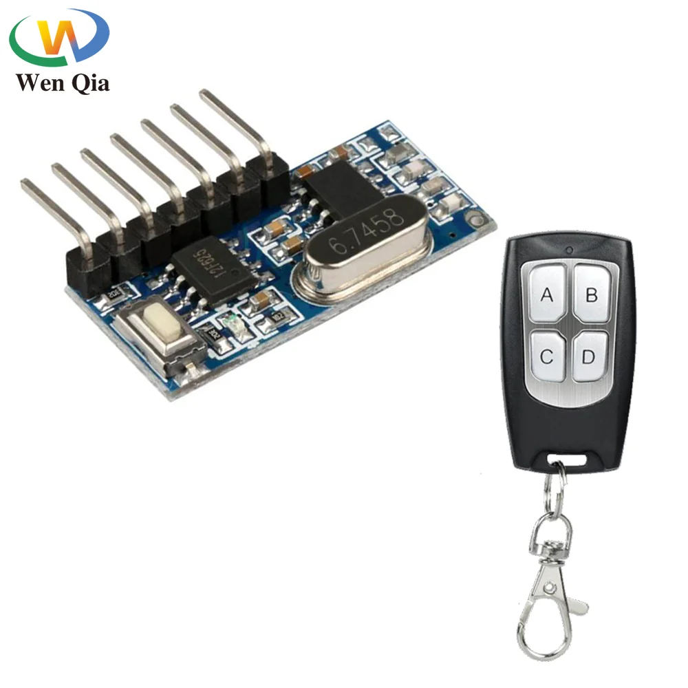 433 mhz Wireless RF Remote Control Switch EV1527 Learning Code 4CH Relay Receiver Module and On Off Transmitter For DIY Kit