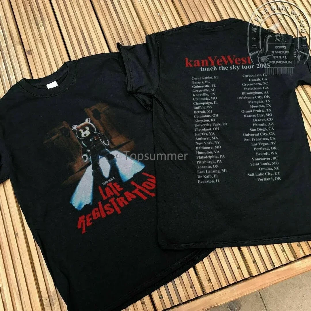 Kanyee Wesstt Late Registration Tour 2005 t-shirt da concerto Hip Hop Rap Size S-5Xl